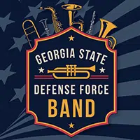graphic the text: "georgia state defense force ban" in white text on a blue background